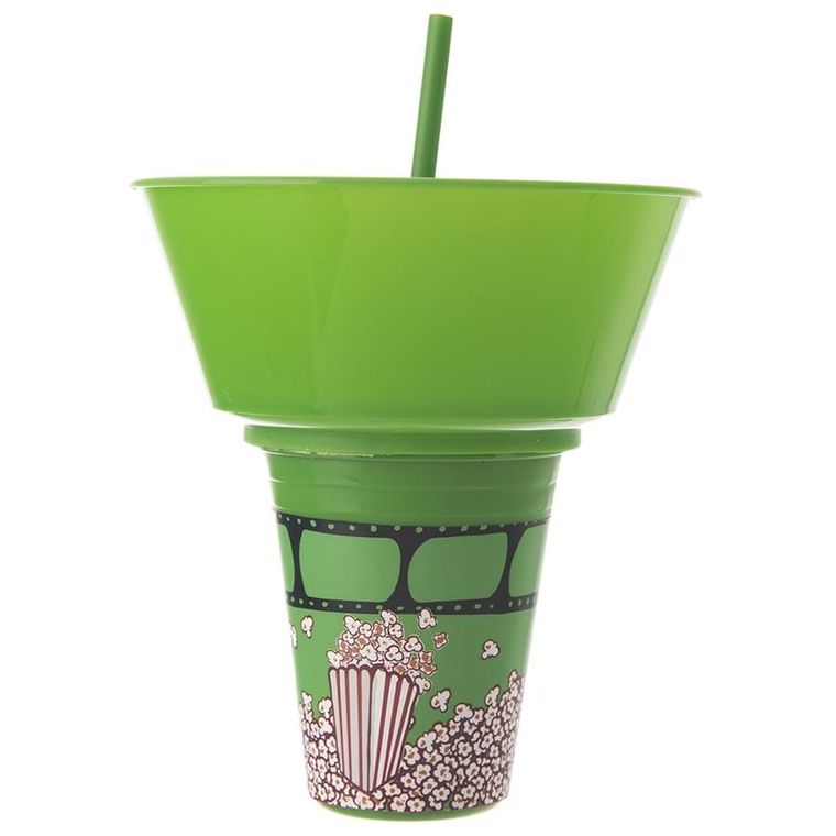 Orion, kubek z miską na popcorn, zielony, 500 ml