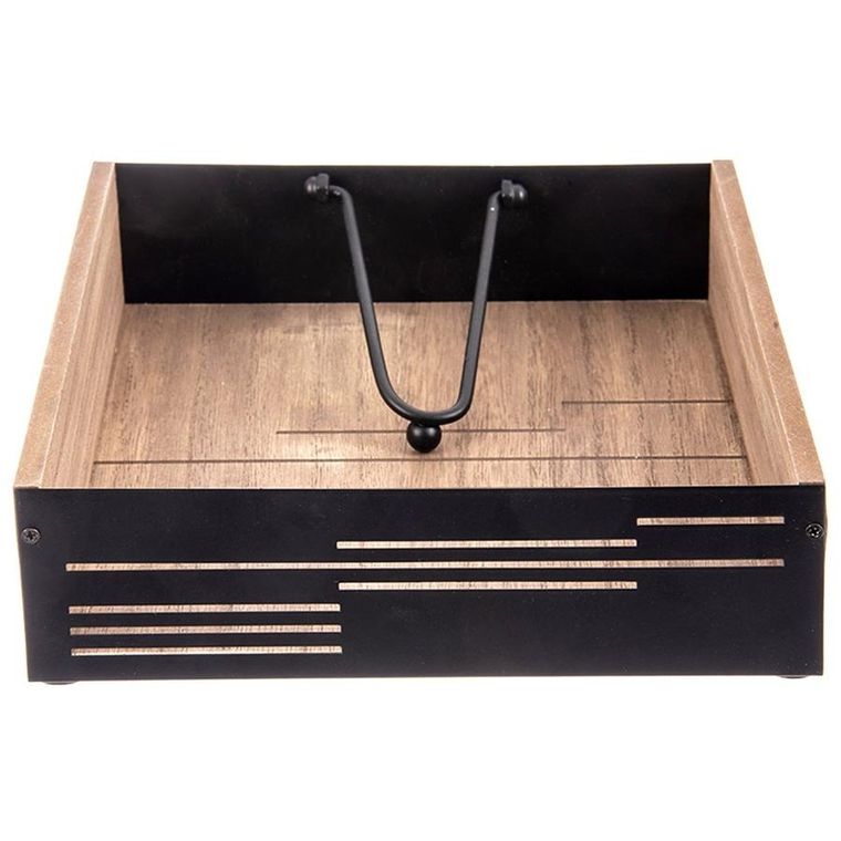 Orion, Line, serwetnik z dociskiem, metalowy, czarny, 18-18-5 cm