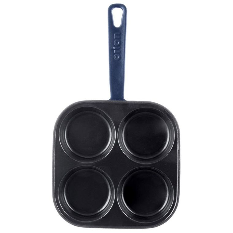 Orion, Litina Smalt, patelnia do jajek, żeliwna emaliowana, 4 otwory, 20,5-20,5 cm