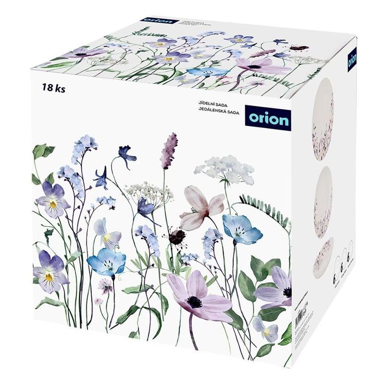 Orion, Louka, zestaw serwis obiadowy, porcelanowy, kwiaty, 18 elementów