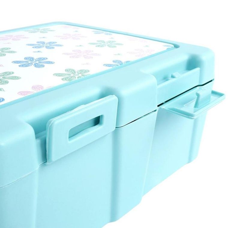 Orion, lunchbox z przegrodą i sztućcami, kwiaty, 1 l