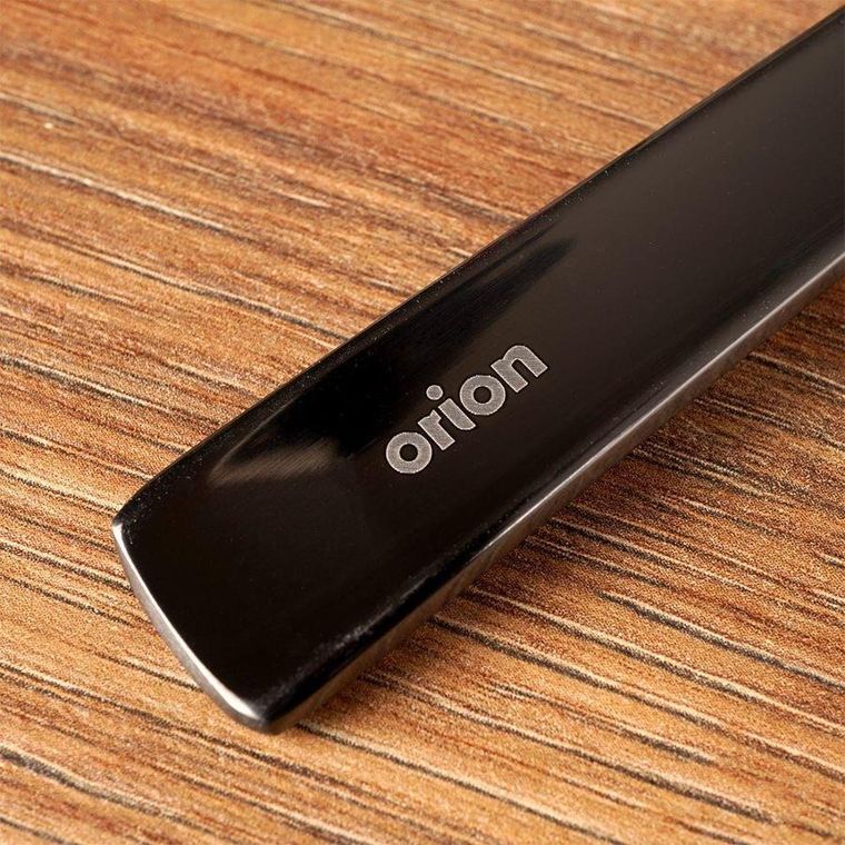 Orion, łyżka do sałaty, stalowa, czarna, 25 cm