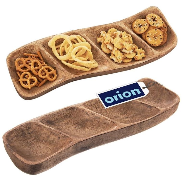Orion, Mango, drewniany talerz na przekąski, dzielony, 35-11 cm