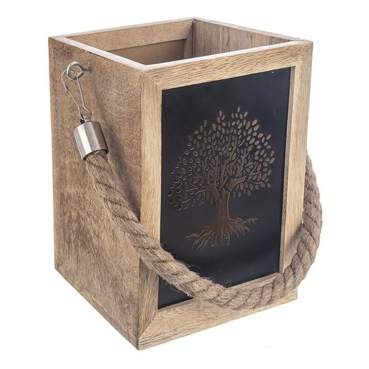 Orion, Mango, lampion na świeczkę, drewniany, 20 cm