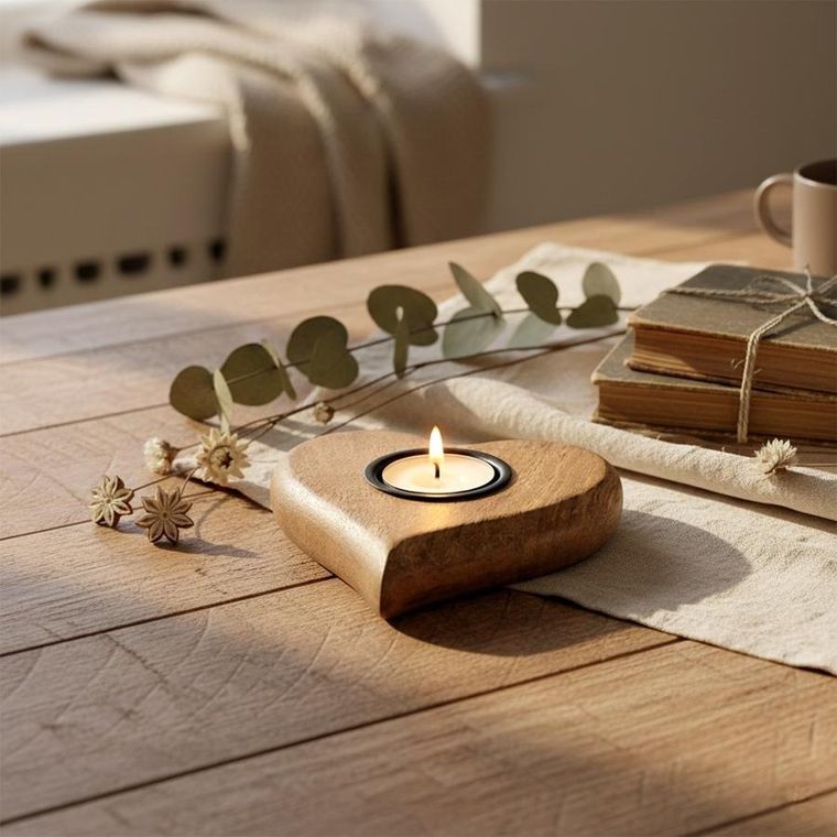 Orion, Mango, świecznik drewniany, 12,5-12 cm