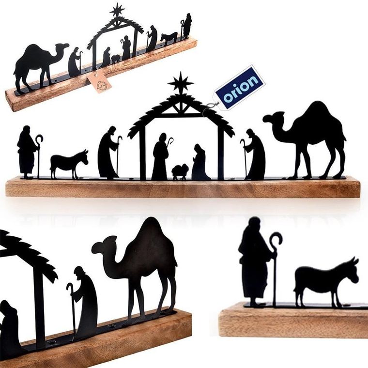 Orion, Mango, szopka bożonarodzeniowa, drewniana, metalowa, 51-5-18 cm
