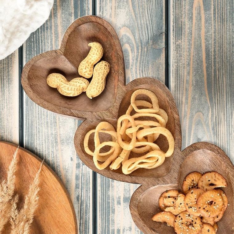 Orion, Mango, talerz na przekąski, drewniany, serce, 40-16 cm