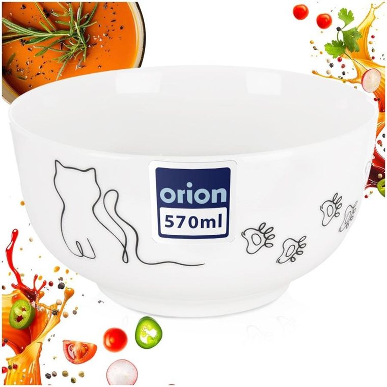 Orion, miseczka porcelanowa, kotek, 13 cm, 550 ml