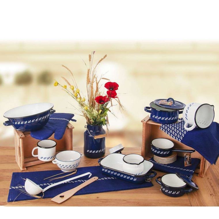 Orion, miska emaliowana, retro, niebieska, 26 cm 2,5l