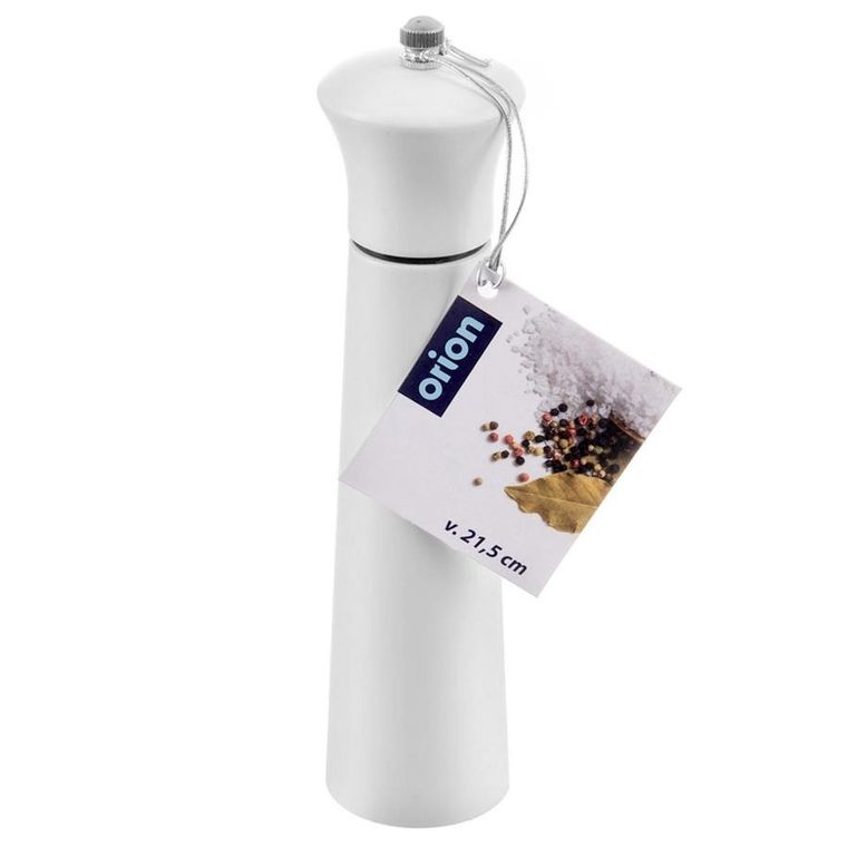 Orion, młynek do pieprzu i soli, drewniany, biały, 21,5 cm