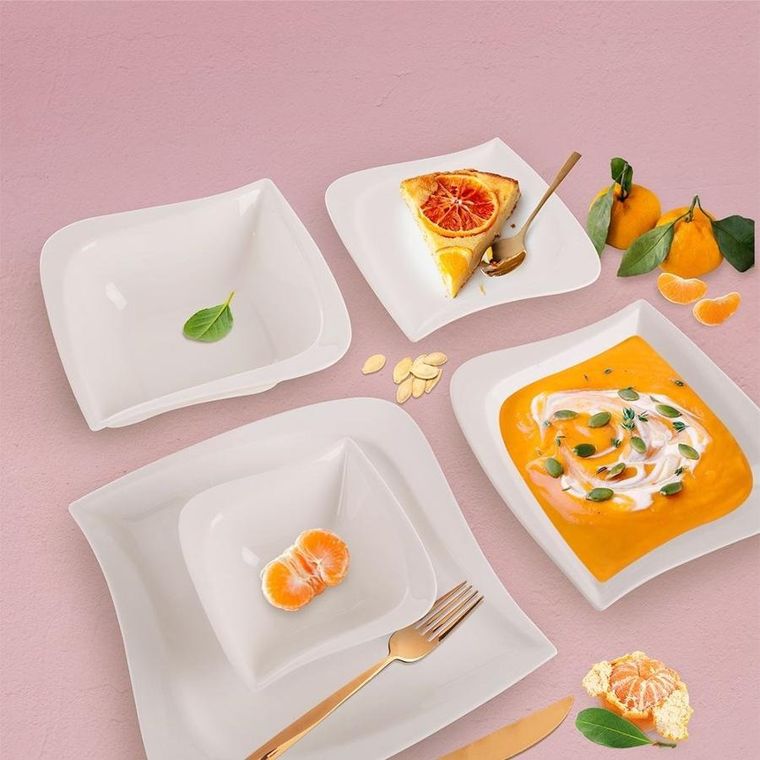 Orion, Mona, talerz deserowy porcelanowy, 21,5-21,5 cm