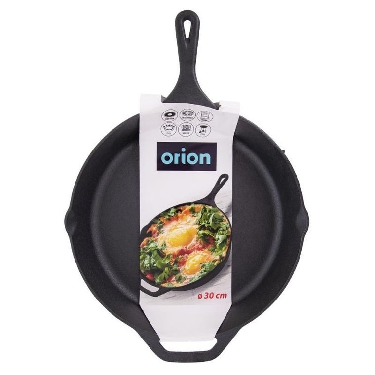 Orion, patelnia żeliwna, talerz żeliwny, indukcja, 30 cm