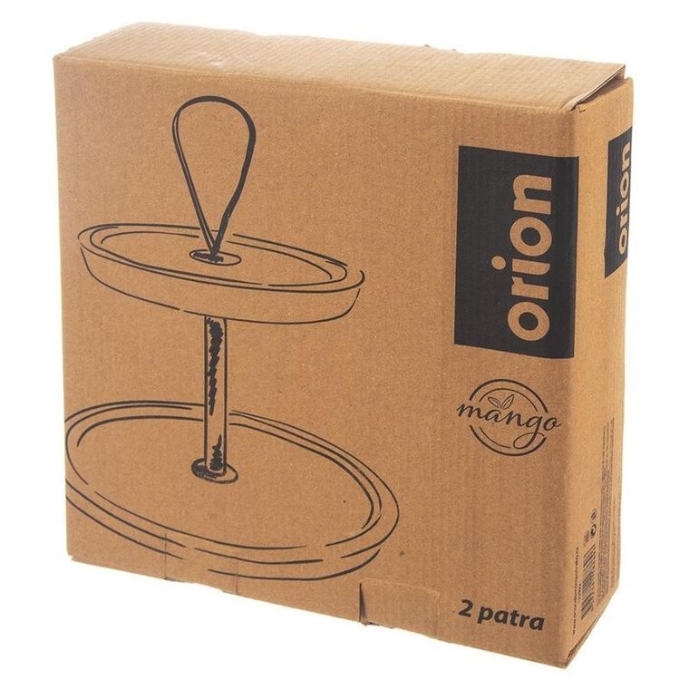 Orion, patera drewniana, 2-poziomowa, Mango, 30 cm