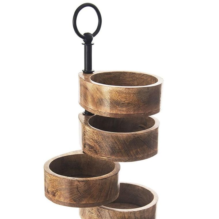 Orion, Patera drewniana 5-poziomowa, Mango, 44.5 cm