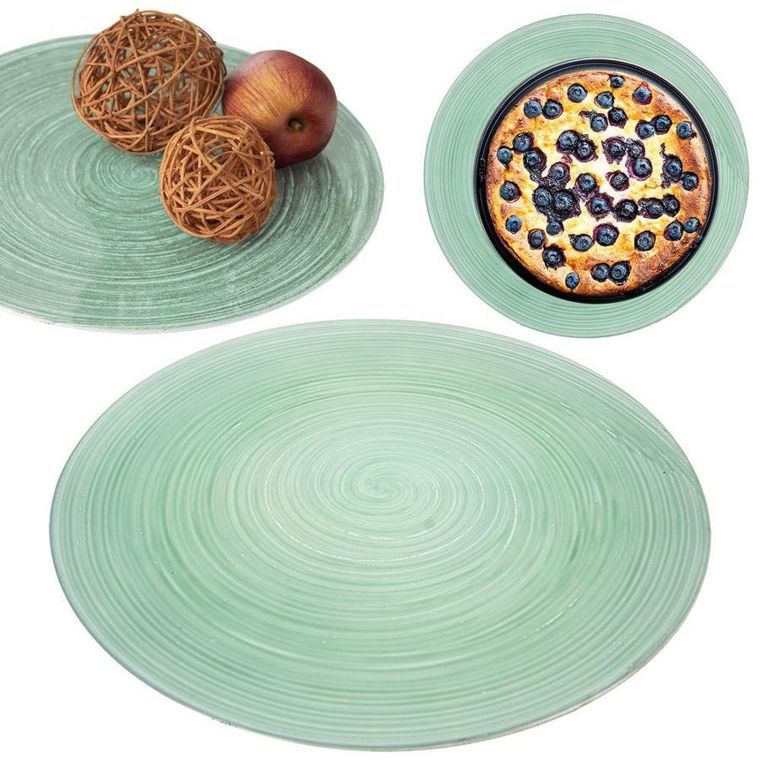Orion, podtalerz dekoracyjny okrągły, taca do serwowania, miętowa, 33 cm