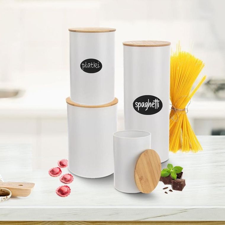 Orion, pojemnik metalowy na spaghetti, Whiteline, biały, 28,5 cm
