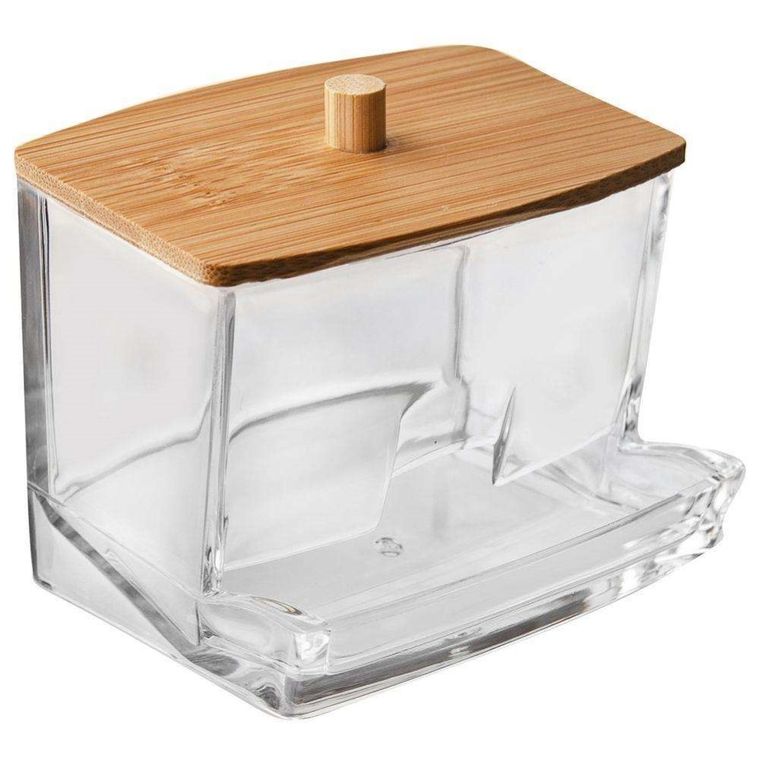 Orion, pojemnik na patyczki higieniczne, z pokrywką bambusową