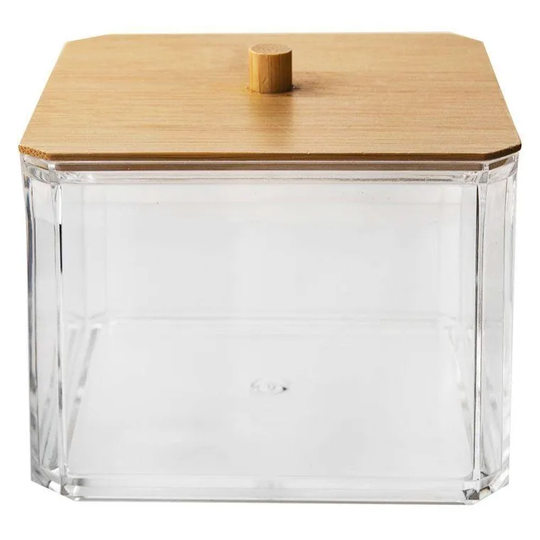 Orion, pojemnik na patyczki higieniczne, z pokrywką bambusową