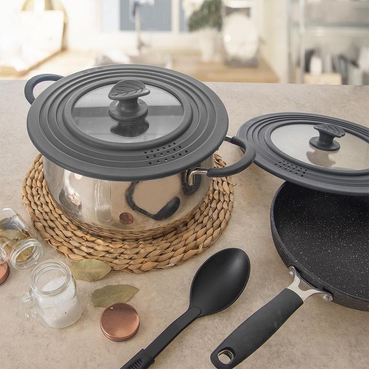 Orion, pokrywka, szklana/silikonowa, uniwersalna, 24/26/28 cm