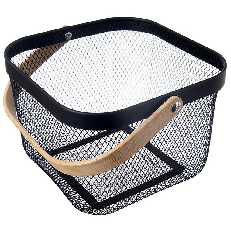 Orion, Radka, koszyk do przechowywania, metalowy, czarny, 27-24,5-17,5 cm