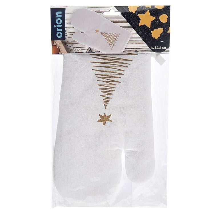Orion, rękawica kuchenna bawełniana z magnesem, choinka, 32,5 cm