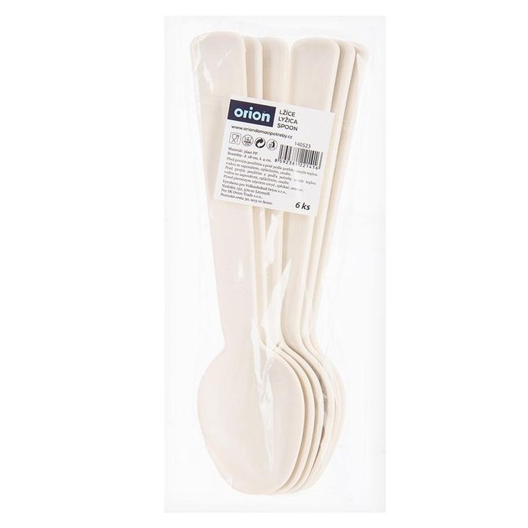Orion, Sandy, łyżki stołowe, plastikowe, kremowe, 6 szt.