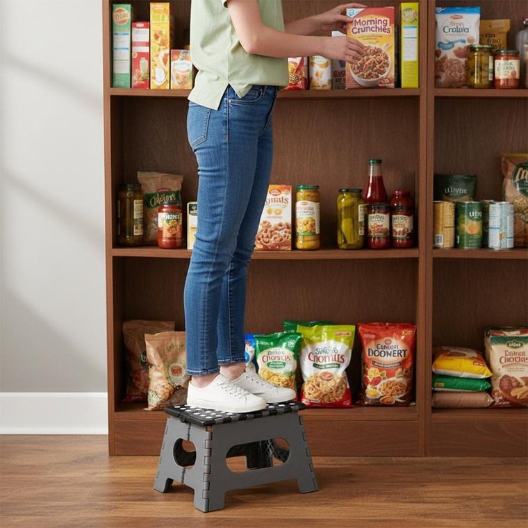 Orion, schodek antypoślizgowy, czarny, 150 kg, 32-25-22 cm