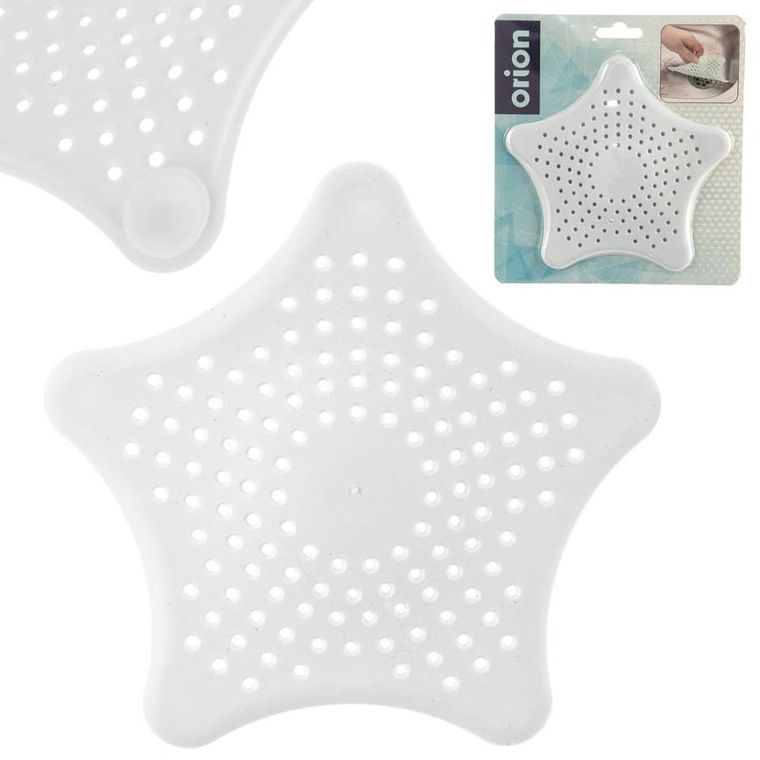 Orion, sitko do zlewu z przyssawkami, białe, 16 cm