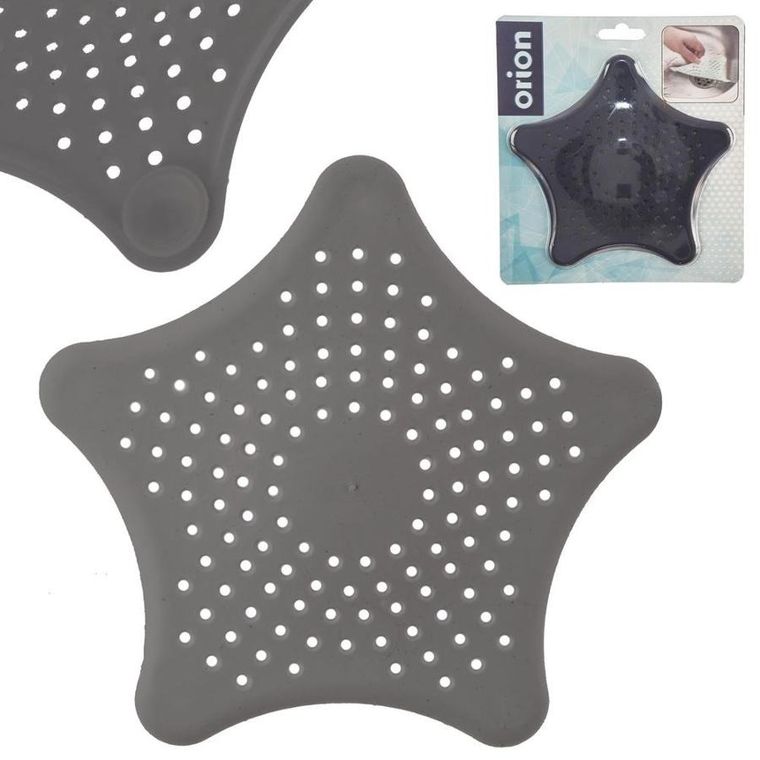 Orion, sitko do zlewu z przyssawkami, szare, 16 cm