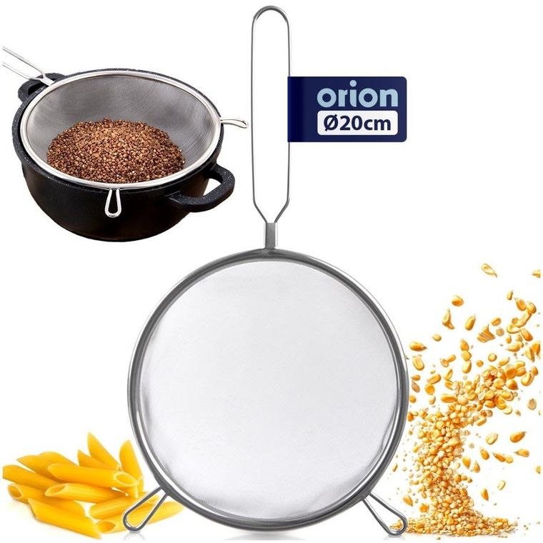 Orion, sitko kuchenne, stalowe z uchwytem, 20 cm