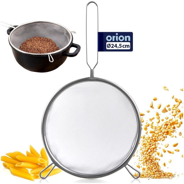 Orion, sitko kuchenne, stalowe z uchwytem, 24,5 cm
