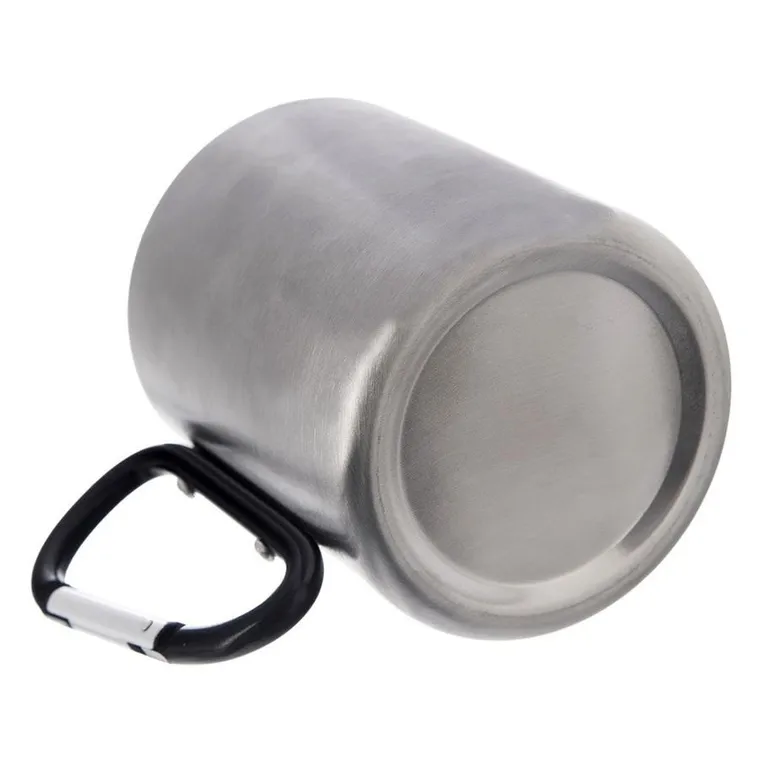 Orion, stalowy kubek turystyczny z karabińczykiem, 350 ml