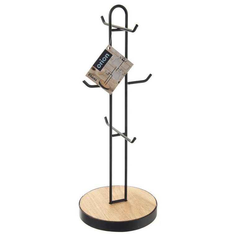 Orion, stojak metalowy na 6 kubków, Radka, czarny, 15,5-40 cm