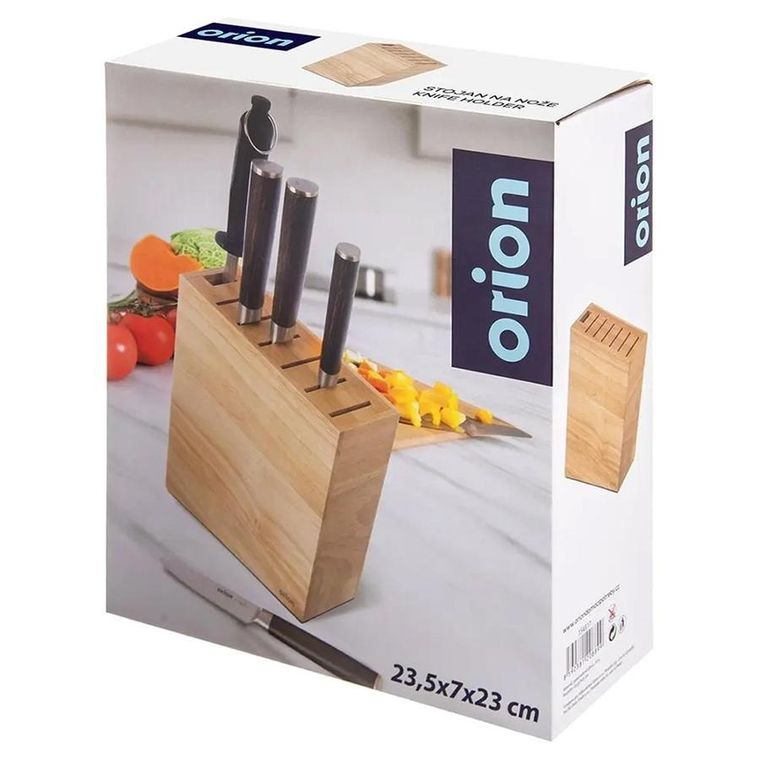 Orion, stojak na noże, z przegródkami, drewniany