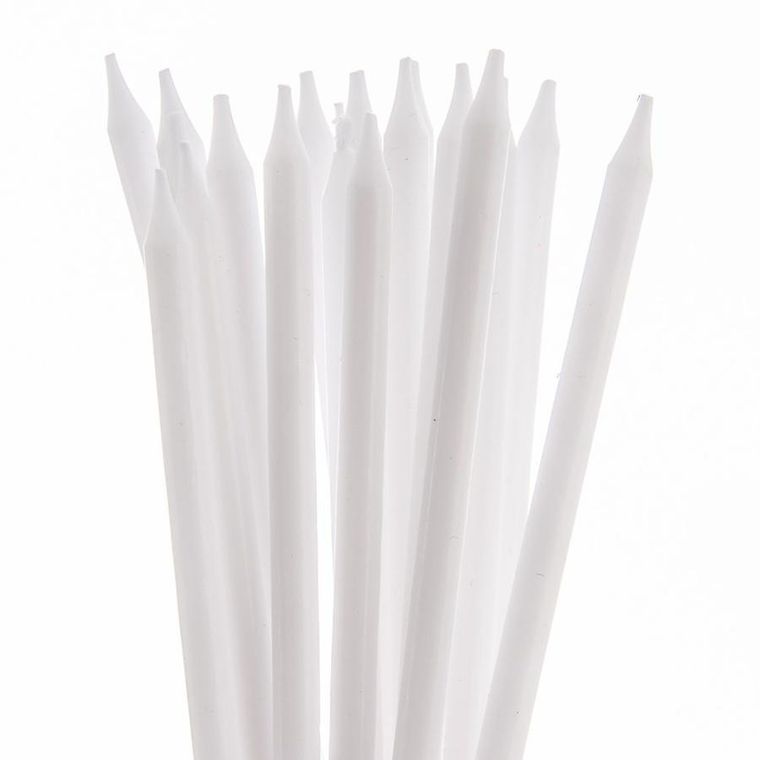Orion, świeczki do tortu, białe, długie, 14.5 cm, 12 szt.