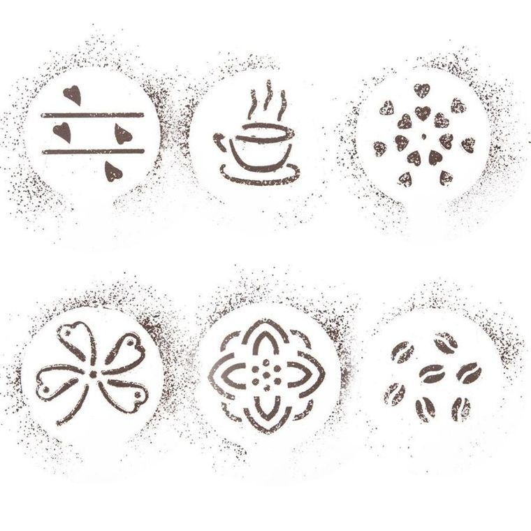 Orion, szablony do kawy i deserów, 6 elementów