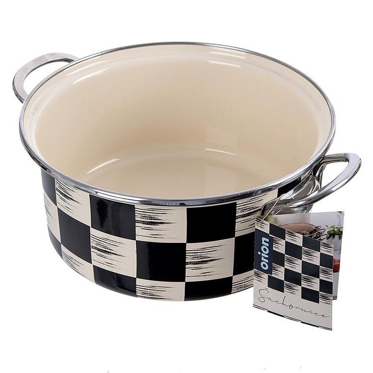 Orion, Szachownica, garnek emaliowany, 22 cm, 3 l