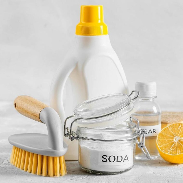 Orion, szczotka z uchwytem bambusowym do czyszczenia, szara, Woody