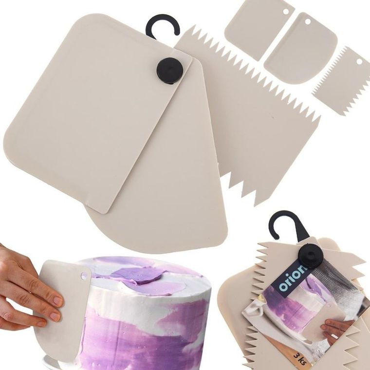 Orion, szpatuła cukiernicza, gładka, ząbkowana, 3 szt.