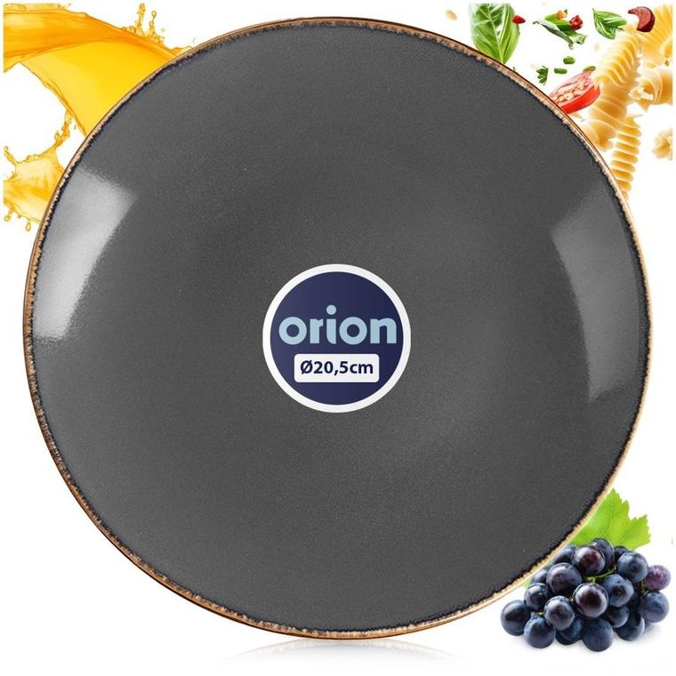 Orion, talerz deserowy, ceramiczny, szary, glaze, 20,5 cm