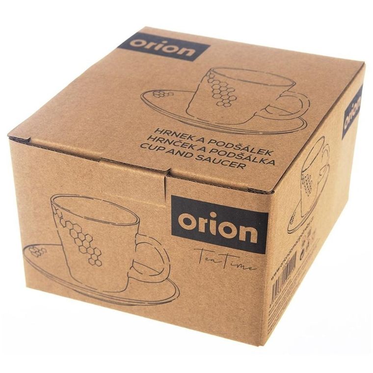 Orion, Tea Time, filiżanka ze spodkiem, ceramiczna, czarna, 235 ml