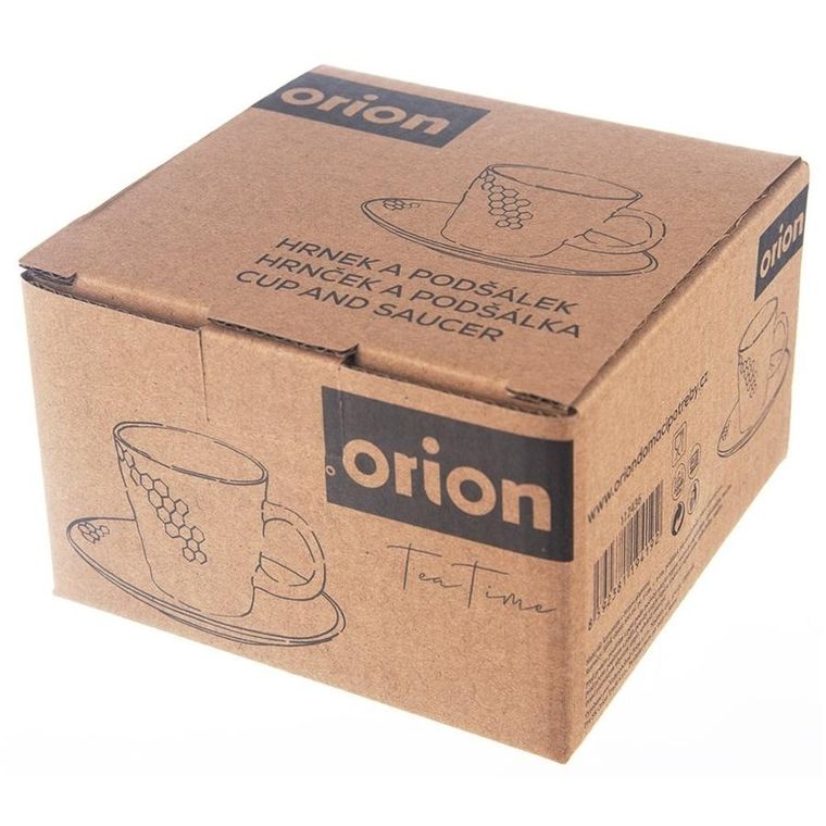 Orion, Tea Time, filiżanka ze spodkiem do kawy espresso, ceramiczna, czarna, 95 ml