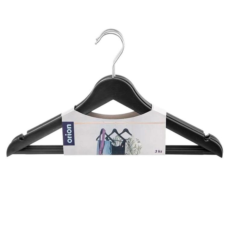 Orion, wieszaki na ubrania, czarne obrotowe, 42,5-24 cm, 3 szt.