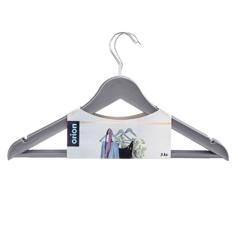 Orion, wieszaki na ubrania, szare obrotowe, 42,5-24 cm, 3 szt.