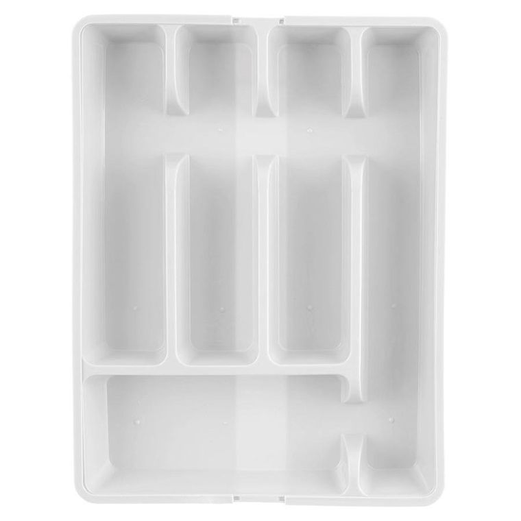 Orion, wkład na sztućce do szuflady, rozsuwany biały, 36.5-27.5 cm