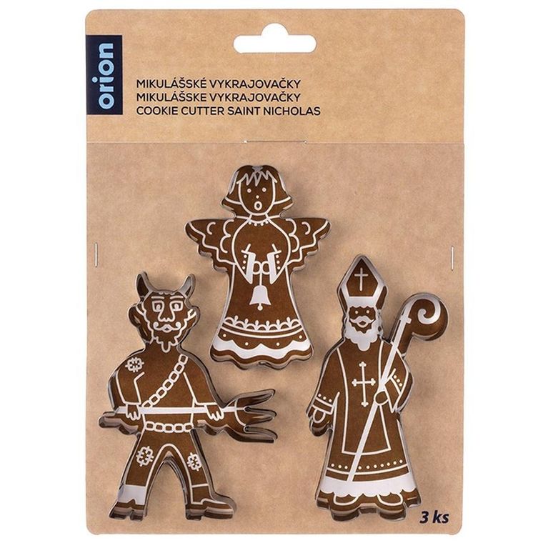 Orion, wykrawacze do ciastek, stalowy, diabeł, mikołaj, anioł, 3 szt.