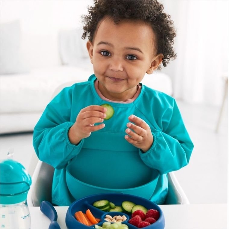 OXO, Tot, śliniak z rękawami i kieszonką, teal