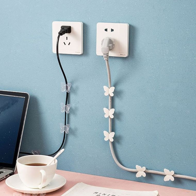 Ozdobny uchwyt na kabel, liść, 9 szt.