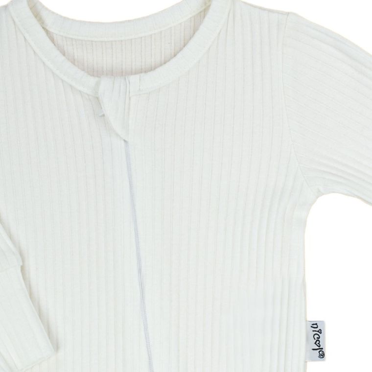 Pajac dziewczęcy, prążkowany, ecru, Nicol