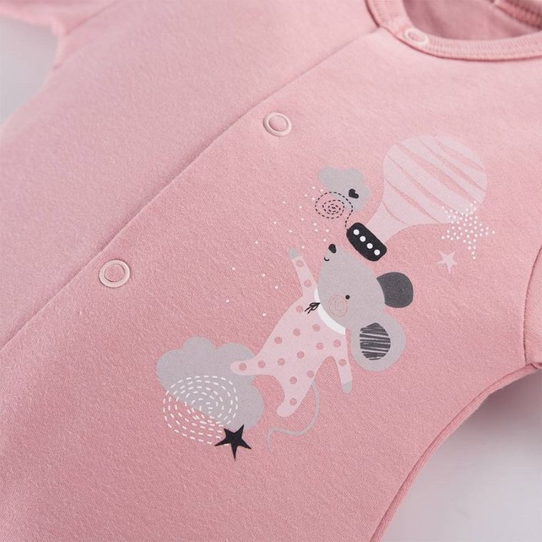 Pajac dziewczęcy, różowy, Eevi